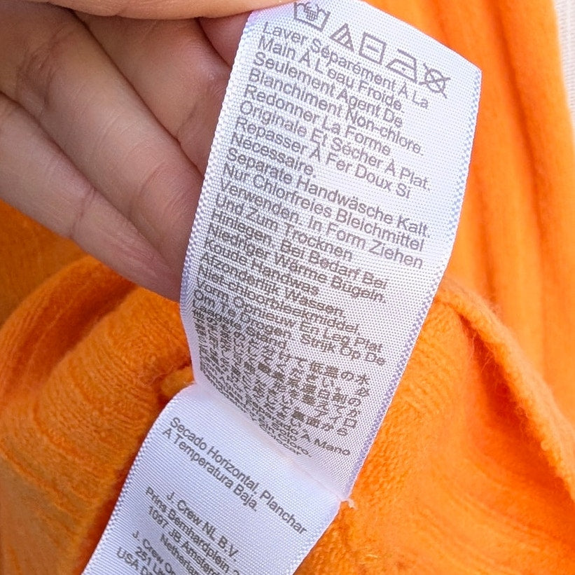 J.Crew Sweater Womens M Orange Ribbed Wool Alpaca Mockneck Supersoft Yarn BM209
