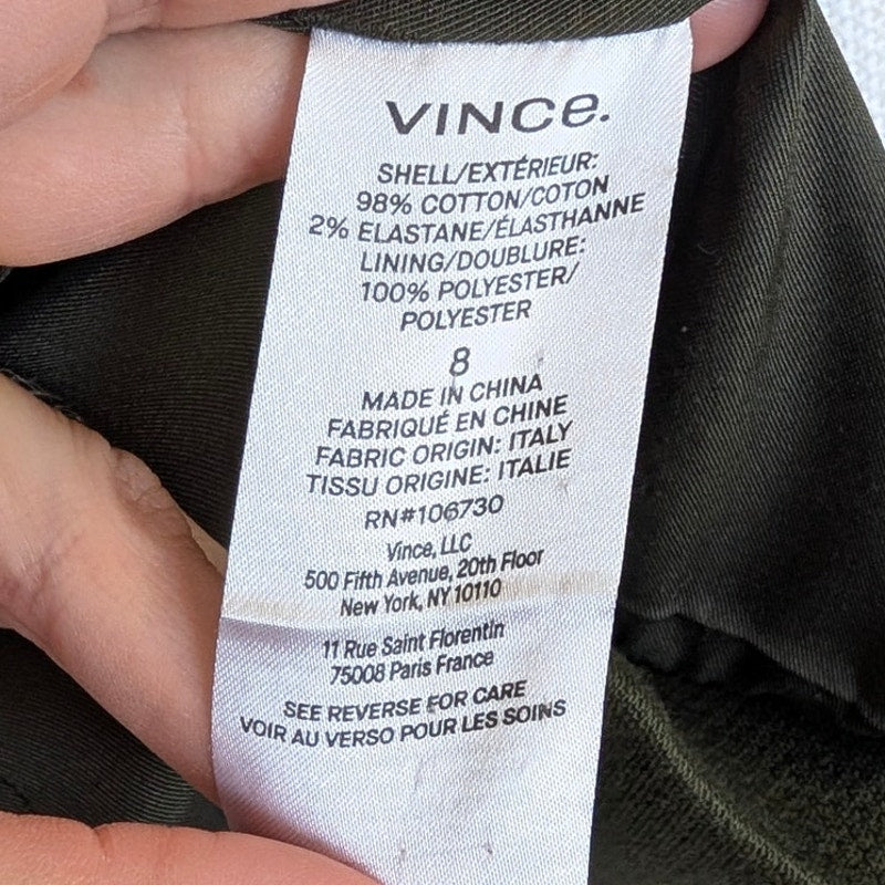 Vince Blazer Womens 8 Green Textured Relaxed Single-breasted Long Sleeve