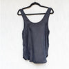 Anine Bing Evy Top Womens S Washed Black Henley Sleeveless Relaxed Tunic Polo
