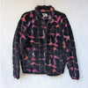 YMC Beach Graffiti Jacquard Fleece Wool Blend Jacket in Black Multi, size S
