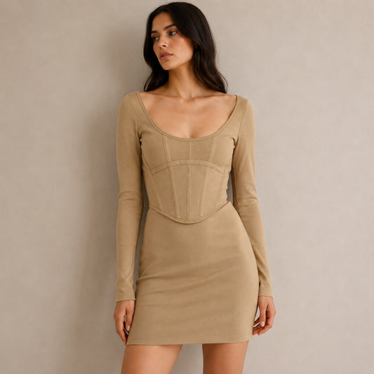 Dion Lee Ssence Exclusive Rib Corset Mini Dress in Sahara Womens AU12/US8 NWT