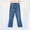 Mother Blue Denim The Snap Hustler What I Had Before Flared Ankle Jeans, Size 25