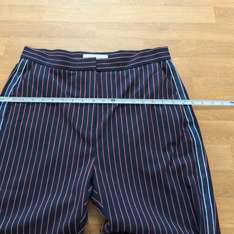 See by Chloe Navy Striped Cotton Tapered Ankle Pants Size 44 US 12