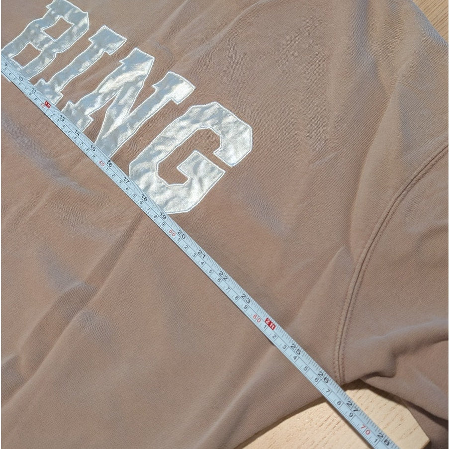 Anine Bing Tyler Sweatshirt Womens M Washed Iron Logo Crewneck Long Sleeve