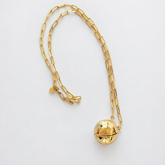 Wanderlust + Co Gold Planet Medallion Necklace 14K Real Gold Plated Jewelry