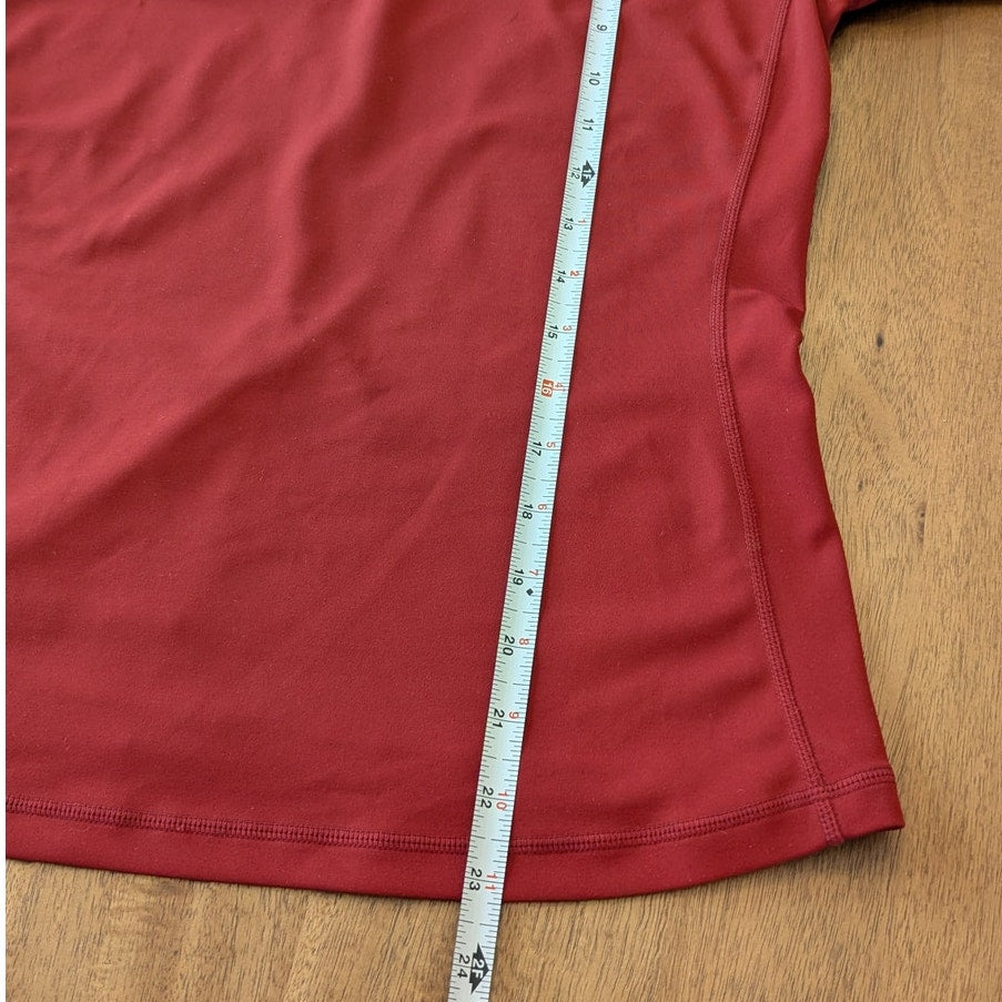 Carbon38 Long Sleeve Top In Diamond Compression Womens M Red Crewneck
