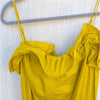 H&M HM Yellow Cotton Sleeveless Ruffle Midi Maxi Dress, Size M