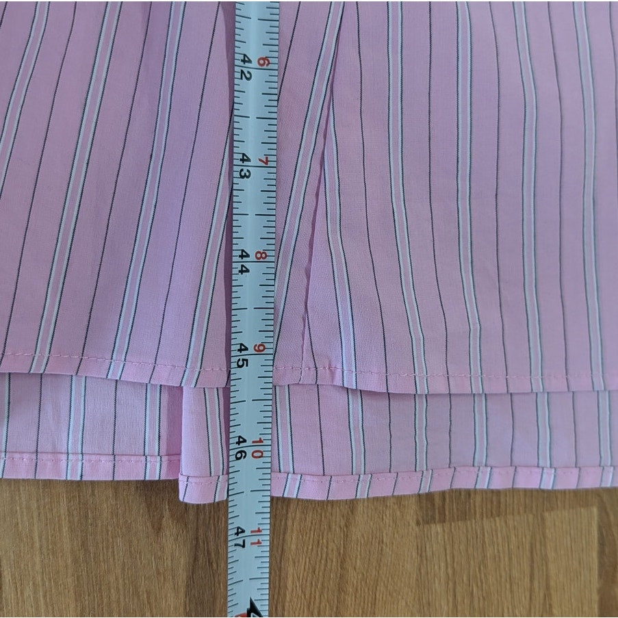 Maeve Sleeveless Fitted A-Line Midi Dress Womens M Pink Striped Pleated Detail