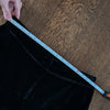 Swing Black Velvet Silk Blend Mid-rise Wide Leg Ankle Trousers Pants, size FR 40
