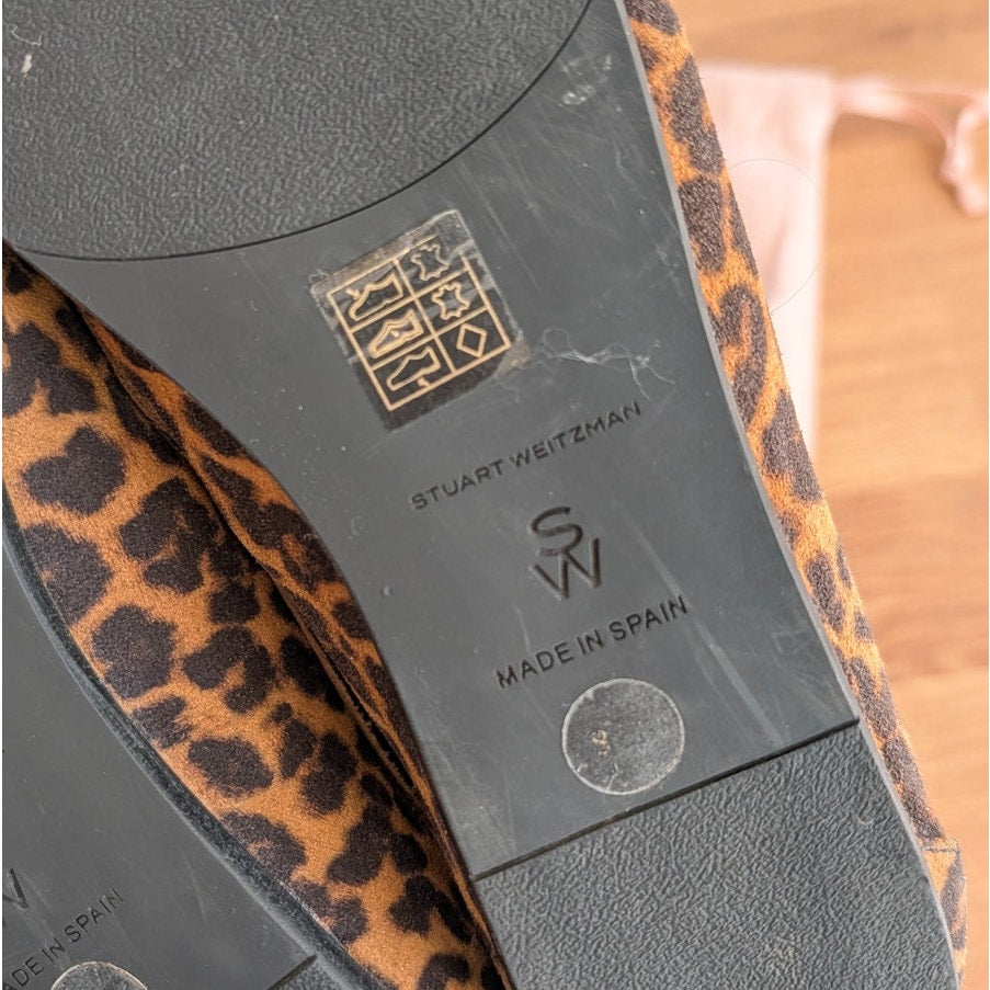 Stuart Weitzman Tinsley Loafers Womens EU 39/US 8.5 Animal Print Leather Flat