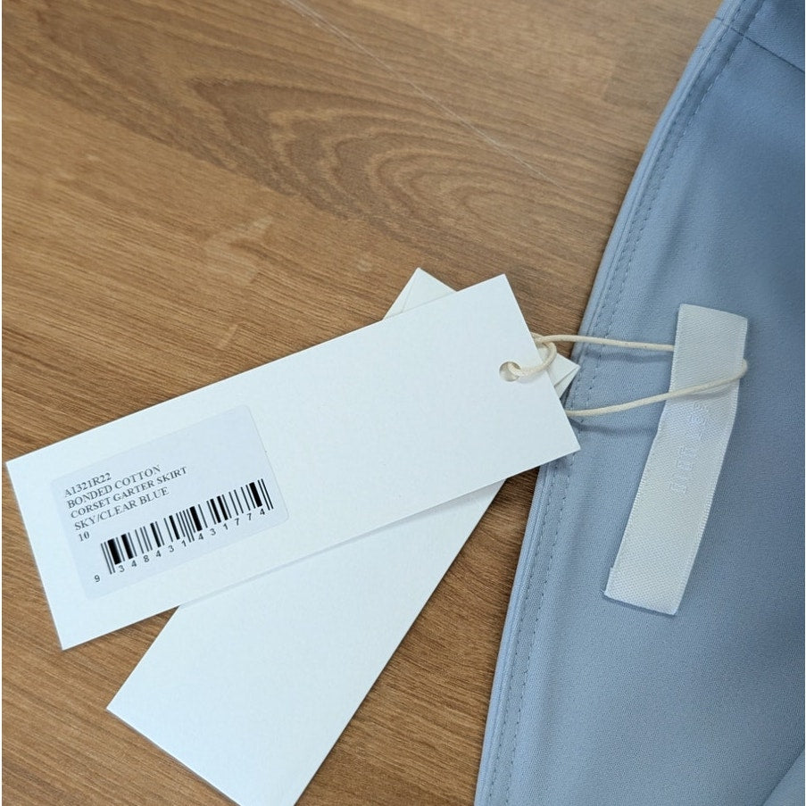 Dion Lee Corset Garter Mini Skirt Womens 6 Blue Jersey Pencil Straight NWT