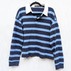 Lioness Countryside Jersey Midnight Stripe Oversized Long Sleeve Top, size L