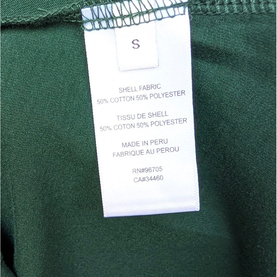 Rebecca Taylor Green Ruched Puffed-Sleeve Long Sleeve Top, size S