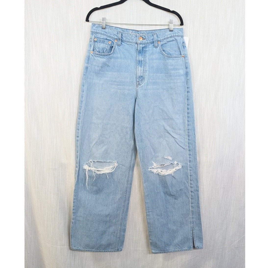 MOTHER SNACKS! The Fun Dip Puddle Sliced Jeans Size 28 Lots Of Nibbles Wash