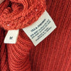 Ulla Johnson Baby Alpaca Silk Ribbed Sweater Poncho M Rust Orange/Brown
