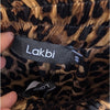 Lakbi Brown Animal Print High-rise Straight Wide Leg Flowy Pants, size S