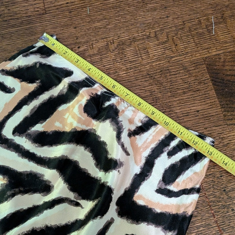 Topshop Tiger Animal Print Maxi Bias Satin High Rise A-line Skirt in Multi, sz 4