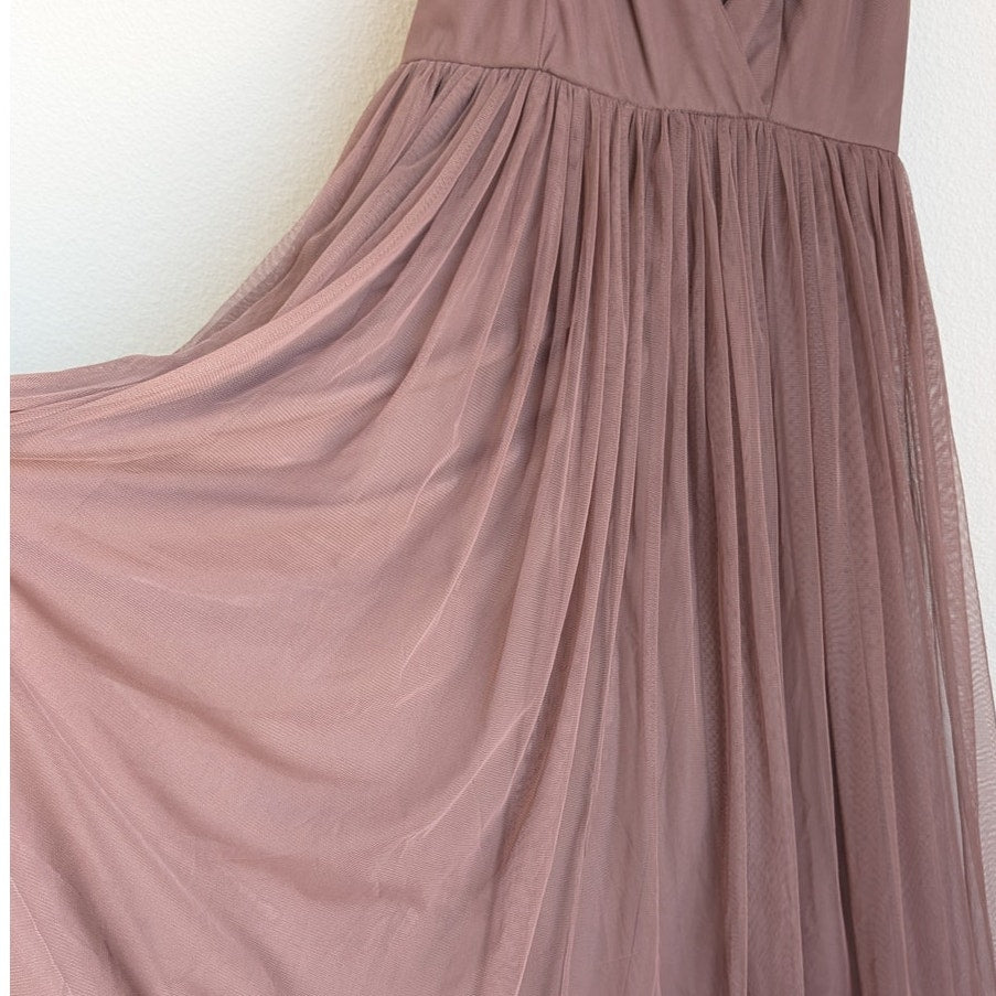 ASOS Pinny Extreme Tulle Mesh A-line Purple Midi Sleeveless Dress, size 6