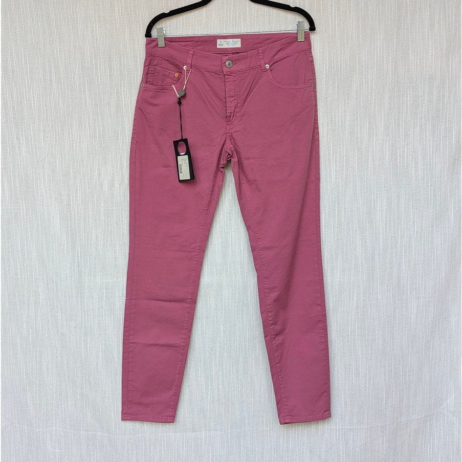 Care Label Cigar 137 Crossover Jean Womens 31 Fucsia Denim Straight Skinny NWT
