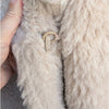 MATU Coat Womens S Beige Wool Faux Fur Teddy Long Sleeve Straight Cut Midi Long