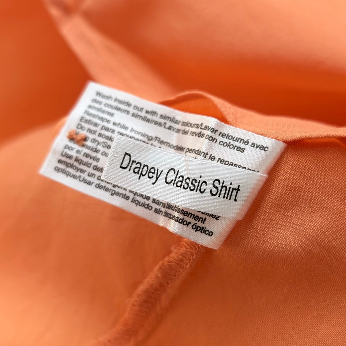 Filippa K Drapey Orange Classic Button Down Blouse Shirt, size M