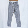 Zara Shimmer Gray Denim Raw Hem High-Rise Ankle Leg Jeans, size 2
