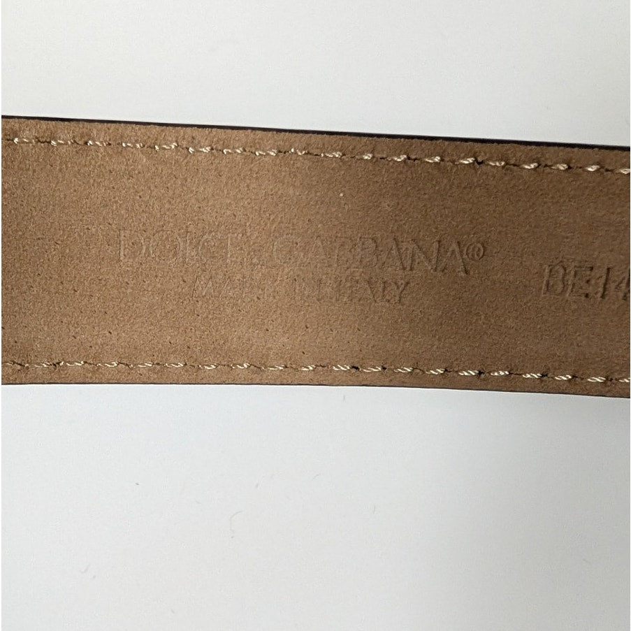 Dolce & Gabbana DG-logo Leather Belt BE1447-AI413 Womens 90 36 Black Italy