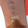 Tory Burch Lowell Orange Red Leather Logo Block Heel Sandals Women's 7M