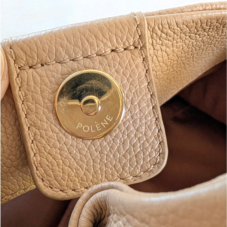 Polene Numero Neuf Edition Textured Sand Leather Shoulder Crossbody Bag