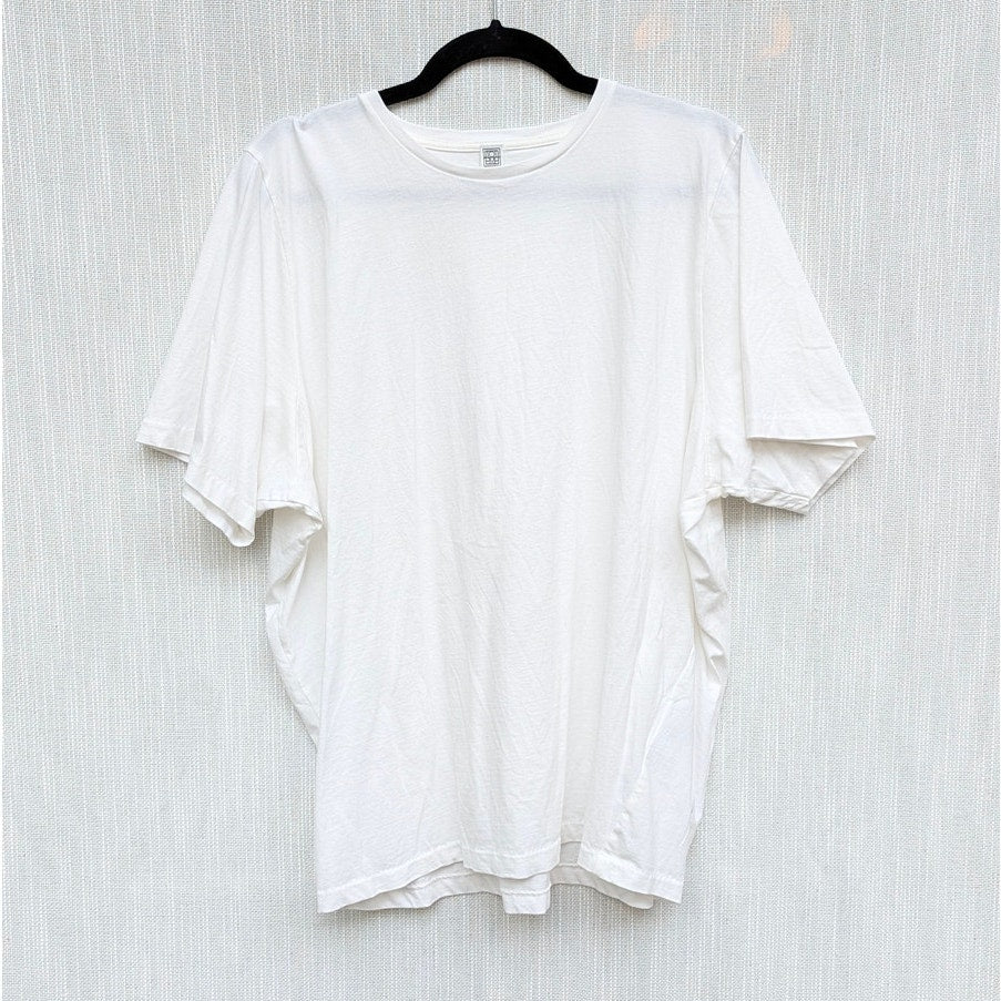 Totême Toteme Oversized Cotton Tee Womens L White Jersey Short Sleeve T-shirt