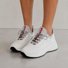 Prada Bicolor Slip On Lace Sneakers Womens EU39.5/US 9.5 White Neoprene Logo
