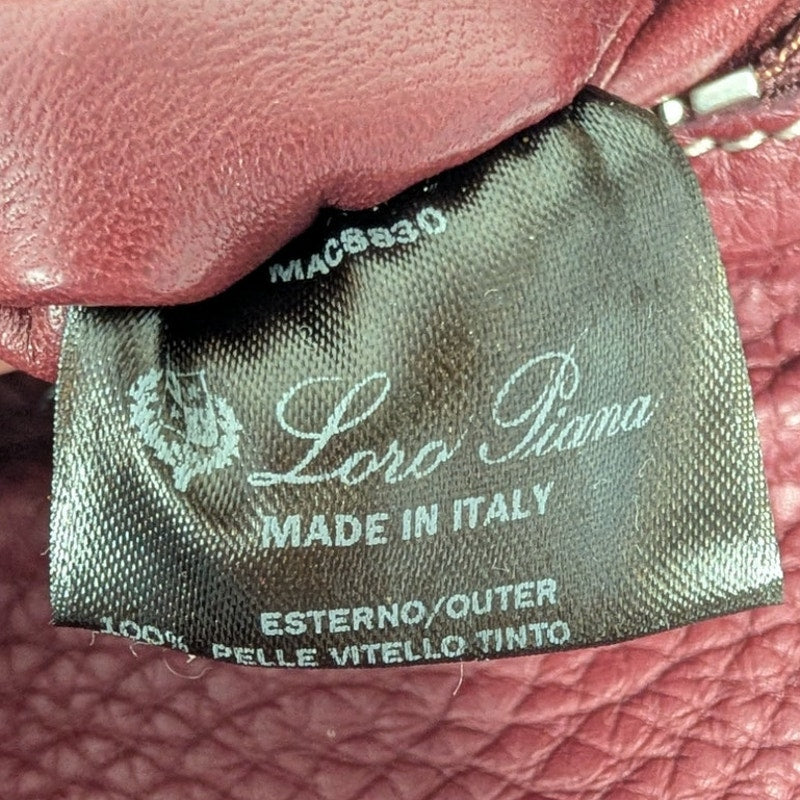 Loro Piana Wine/Burgundy 100% Lambskin Leather Small Bag