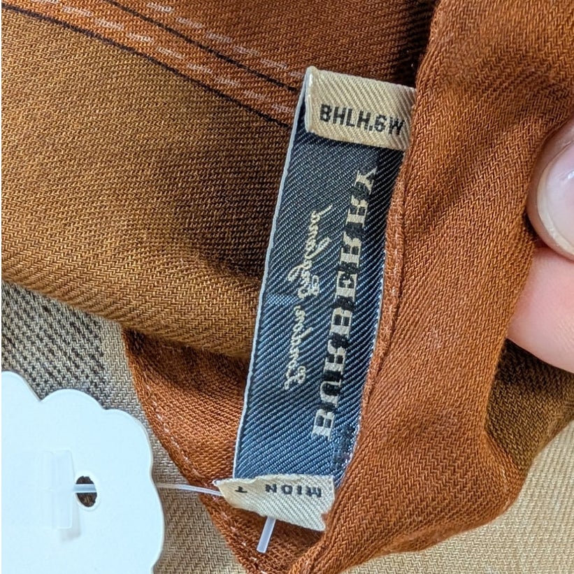 Burberry Brit Sheer Mega Check Cashmere Blend Scarf Brown Beige