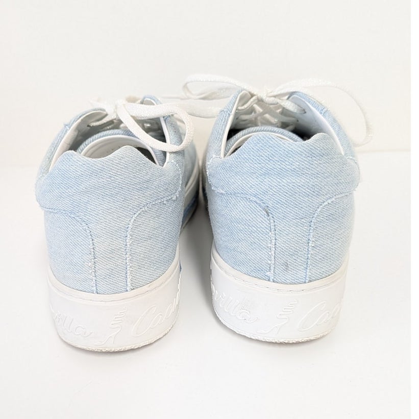 Rene Caovilla Denim Crystal-embellished Sneakers Womens EU 40/US 10 Blue Low Top