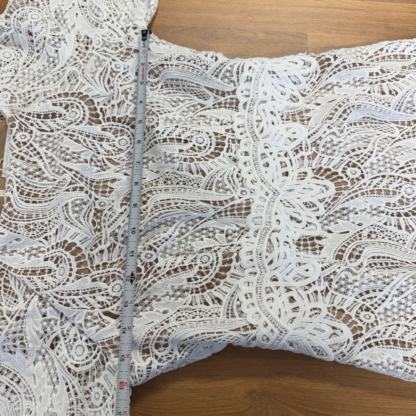 Elliatt Kate Dress Womens S White Floral Lace Semi-sheer Long Sleeve Mini