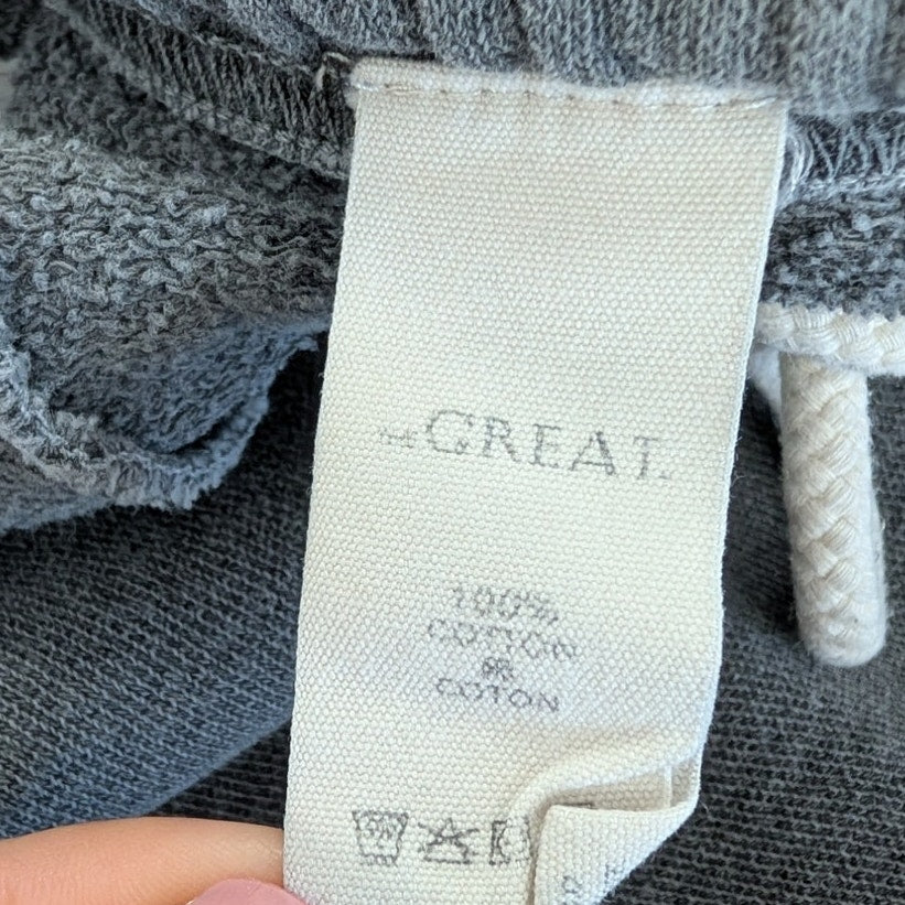 The Great Staduim Sweatpants Womens 0 Gray Cotton Relaxed Cropped