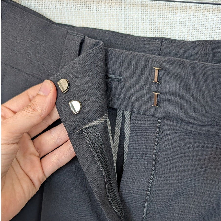 Brunello Cucinelli Luxury Wool Tailored Trousers with Monili Womens 8 Pleated