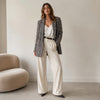 Massimo Dutti Wool Blend Blazer 6081/681/802 Womens 8 Gray/Brown Textured Weave