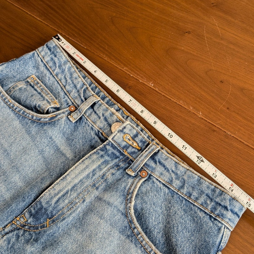 Mango MNG Blue Denim Slit A-line Midi Skirt, size M
