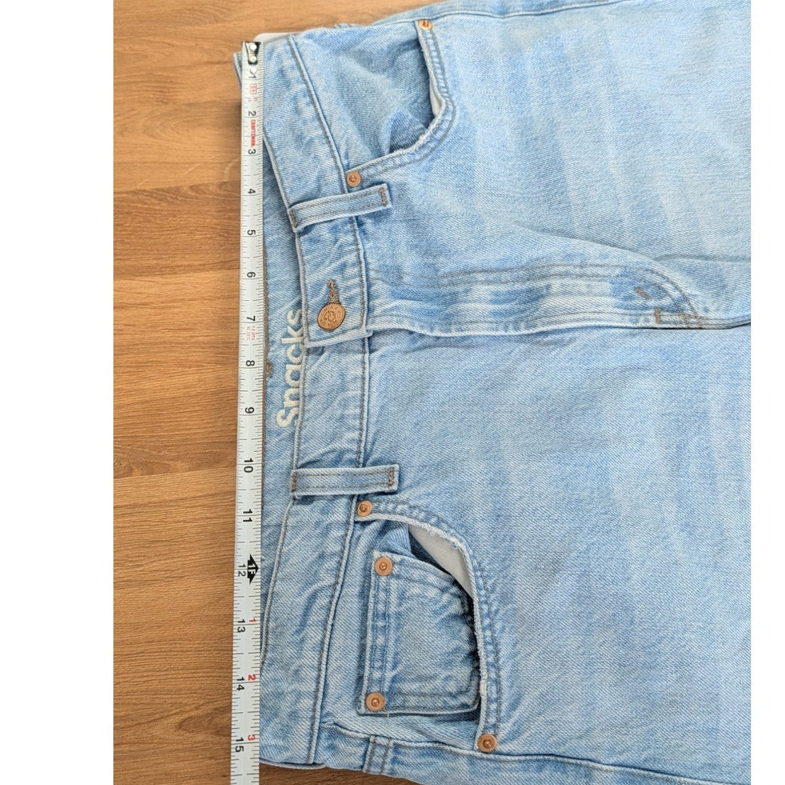 MOTHER SNACKS! The Fun Dip Puddle Sliced Jeans Size 28 Lots Of Nibbles Wash