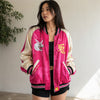 FR2 #FR2 Fxxking Rabbits Satin Souvenir Varsity Jacket Unisex L Pink Bomber NWT