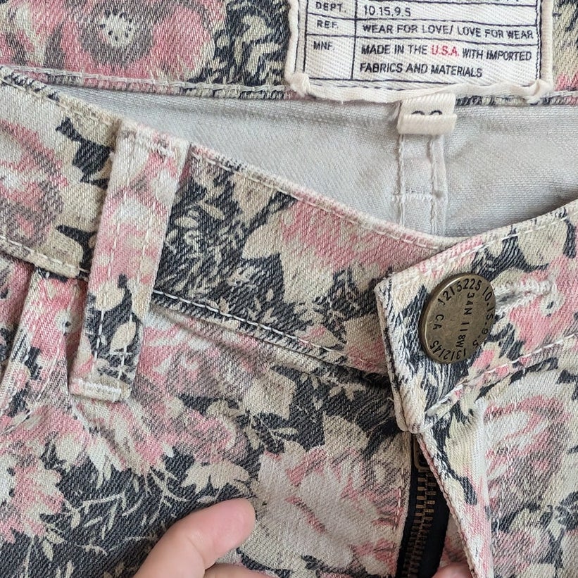 Anthropologie Current/Elliott The Stiletto Mid-Rise Skinny Cropped Jeans, sz 28