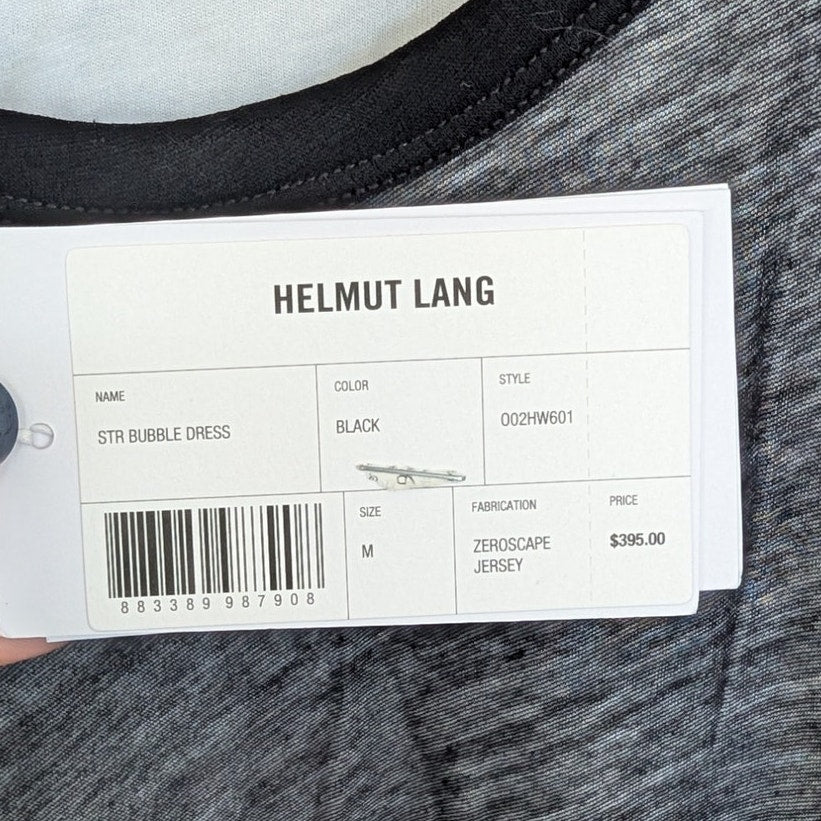 Helmut Lang Sheer-Overlay Jersey Bubble Dress Womens M Sleeveless Tank Style NWT