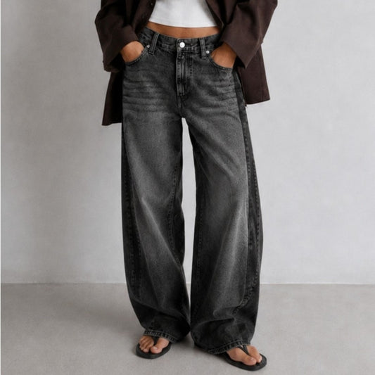 Levi's Baggy Dad Jeans Womens 25 Black Denim Mid-rise Barrel Leg