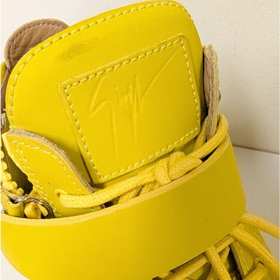 Giuseppe Zanotti The Shark Strap Leather Zip High Sneakers Womens EU41/US11