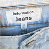 Reformation Cynthia Patch Denim High Rise Straight Ankle Jeans, size 27