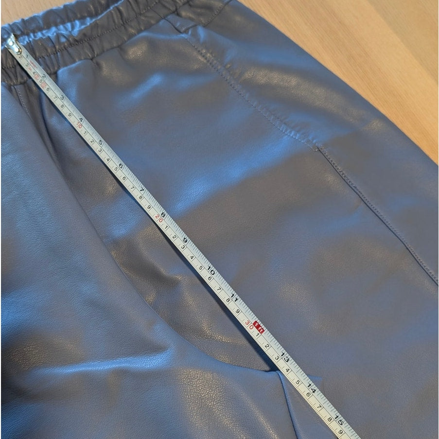 Pilcro The Izzie Relaxed Pull-On Barrel Pants Womens L Faux Leather Edition