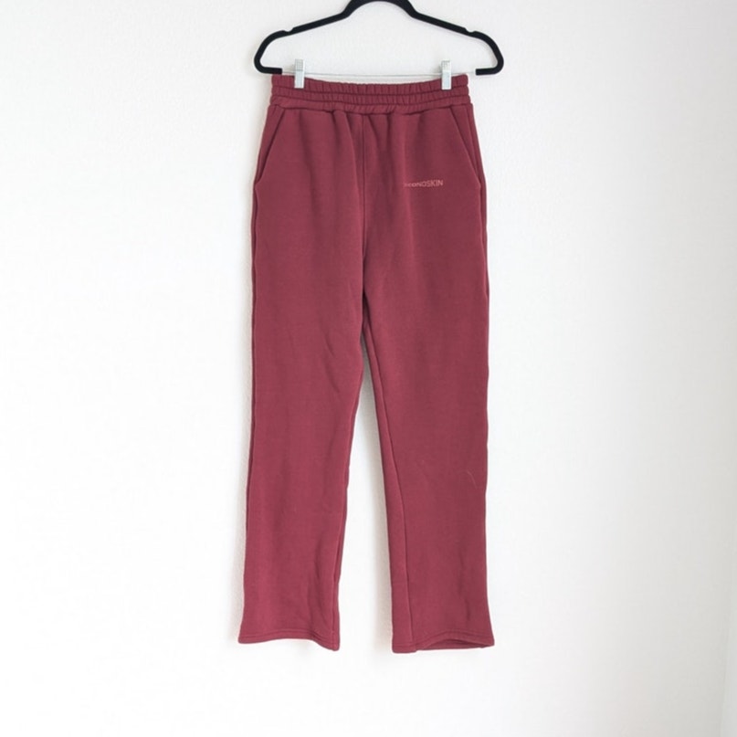NWT Second Skin Red Classic Logo Straight Leg High-rise Sweatpants Pants, size S
