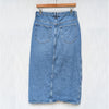 Mango MNG Blue Denim Slit A-line Midi Skirt, size M