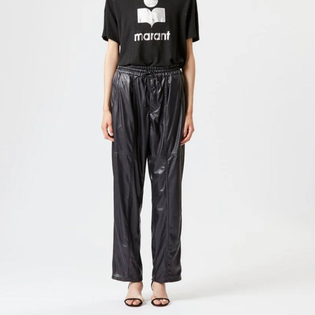 Isabel Marant Etoile Brina Pants Womens Fr 44/ 2XL Faux Leather High-rise Ankle